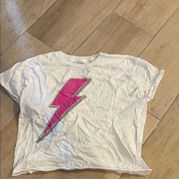 Kids White Lightning Bolt T-Shirt - Picture 1 of 2